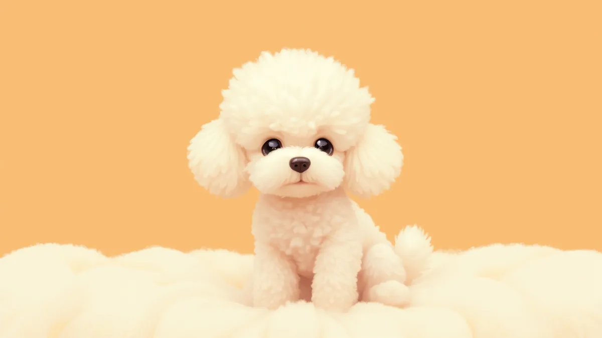 곱슬털을 가진 토이푸들의 클로즈업 모습