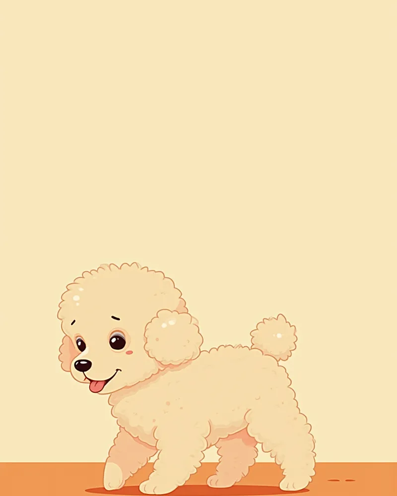 실내 미끄럼 방지 바닥 위를 걷고 있는 토이푸들