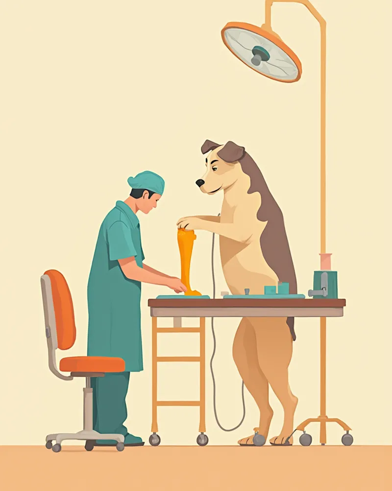 대형견 무릎 정형외과 수술 장면