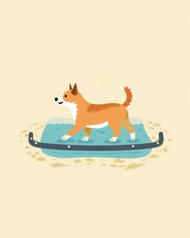 수중 러닝머신으로 재활 중인 강아지