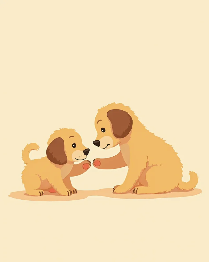 퍼피 사회화 시기에 보호자가 강아지와 기초 훈련을 하는 모습