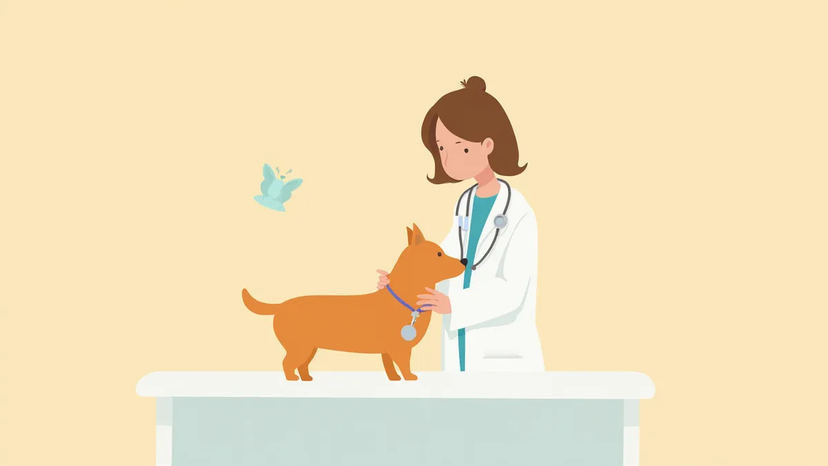 수의사가 강아지를 진찰하는 모습