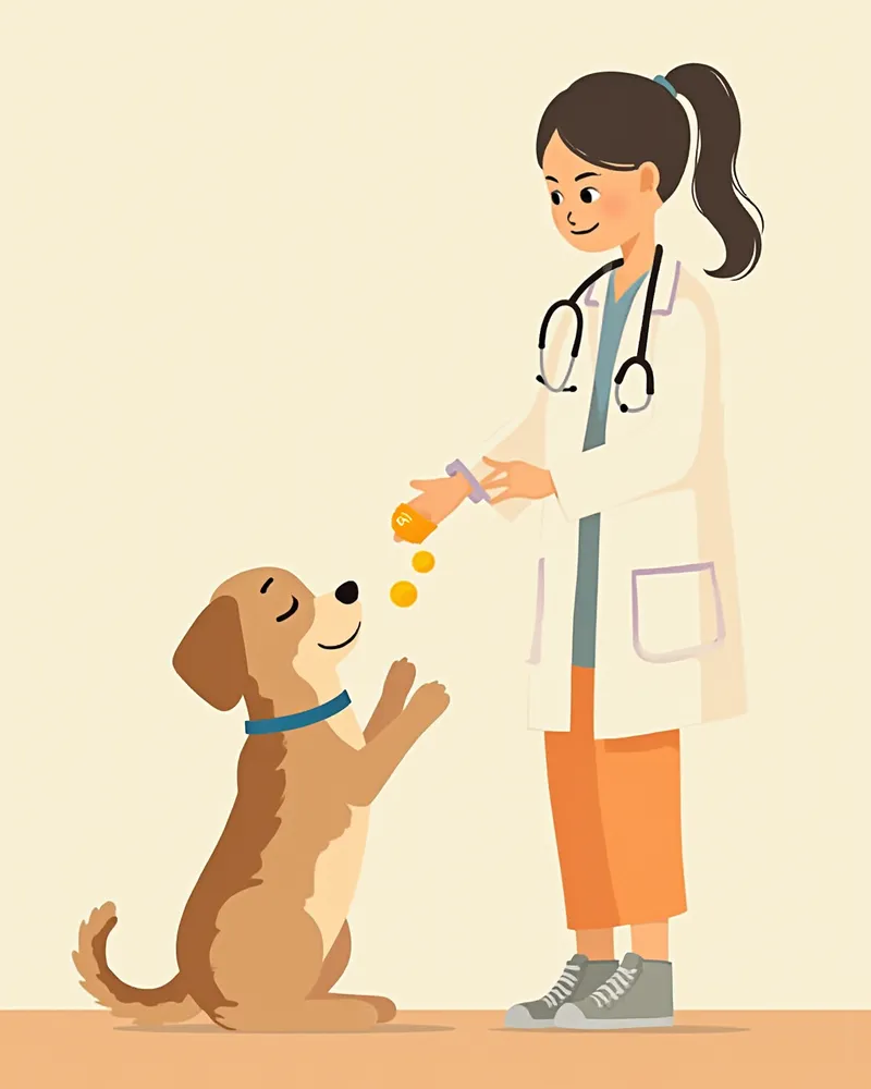 수의사가 강아지 항암 치료를 준비하는 모습