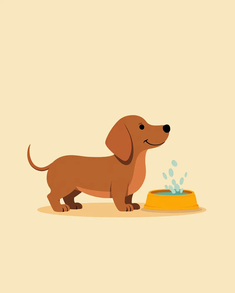 배가 부풀고 털이 빠진 노령 강아지