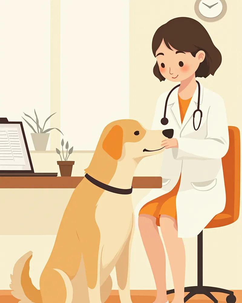 트립토판 연구 관련 수의사 진료 장면