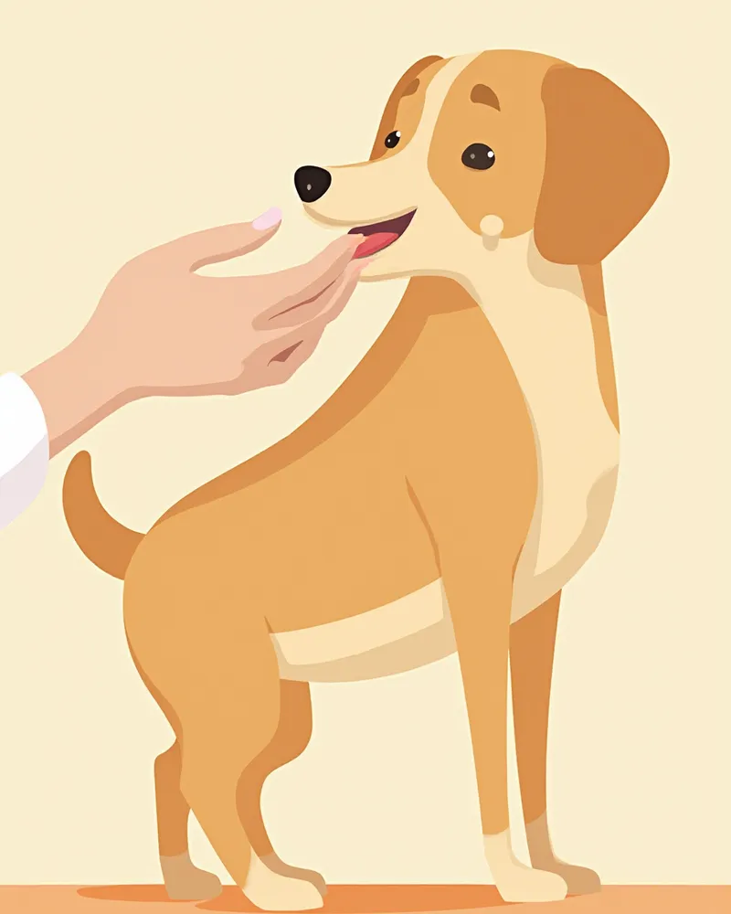 수의사가 강아지의 알레르기 반응을 확인하는 모습