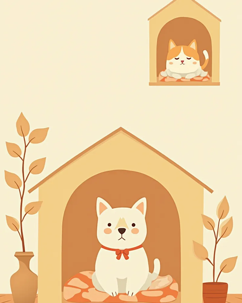 강아지와 고양이를 위한 안전 구역과 행동 수정 환경이 마련된 집 내부