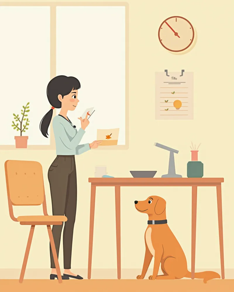 보호자가 동물영양사와 반려견의 식단을 상담하는 장면