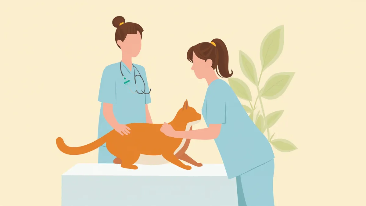 고양이 채혈을 보조하는 수의테크니션