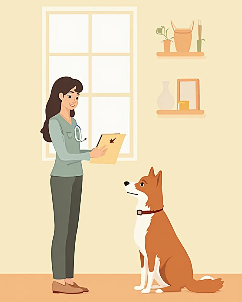 수의사와 상담 중인 보더콜리