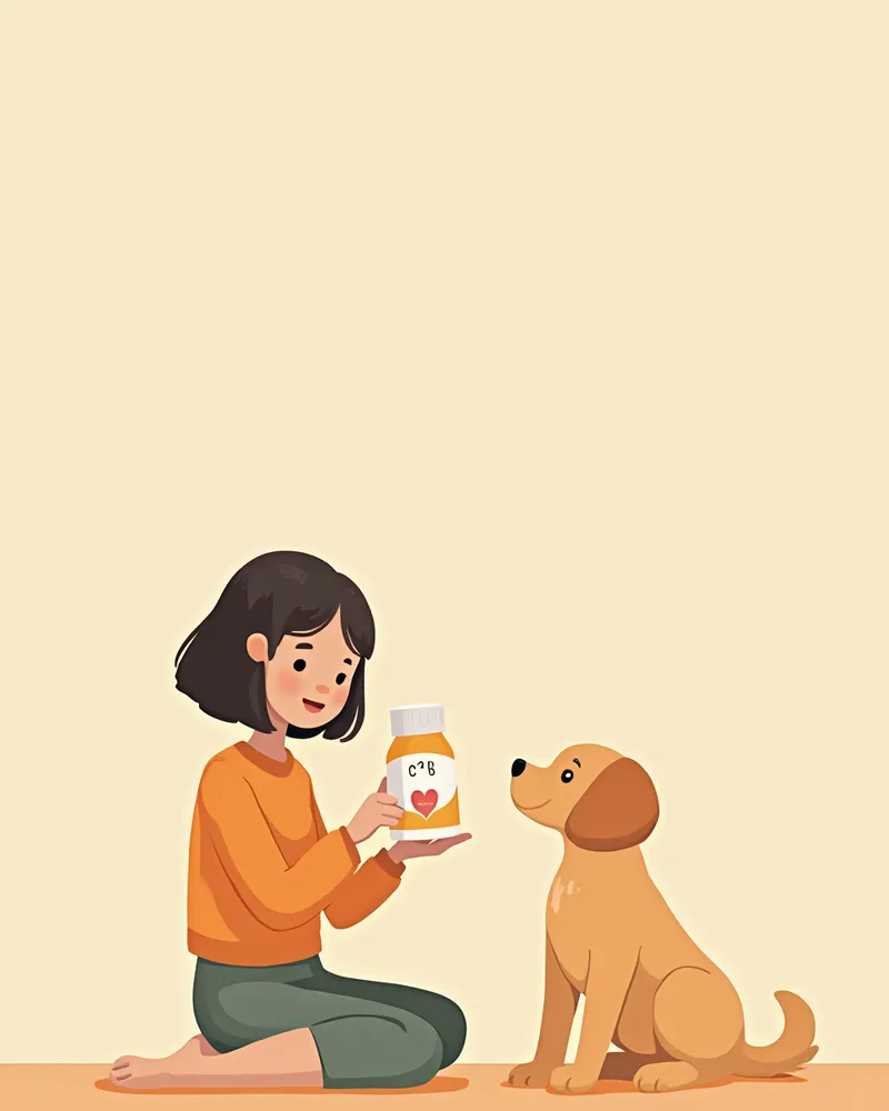 영양제 라벨을 확인하는 보호자