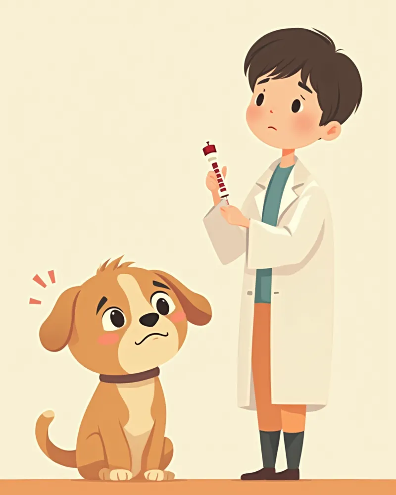 동물병원에서 수의사에게 진료받는 강아지 모습