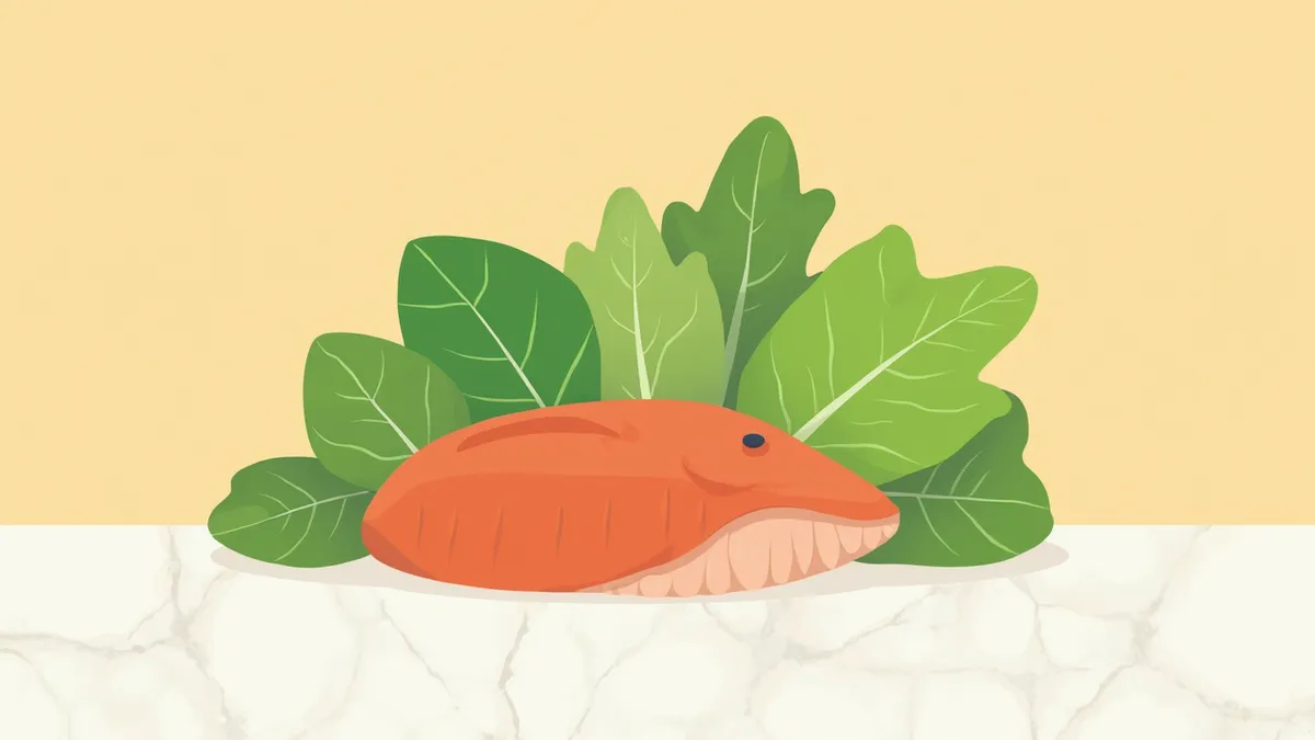 비타민K가 풍부한 잎채소와 생선 간