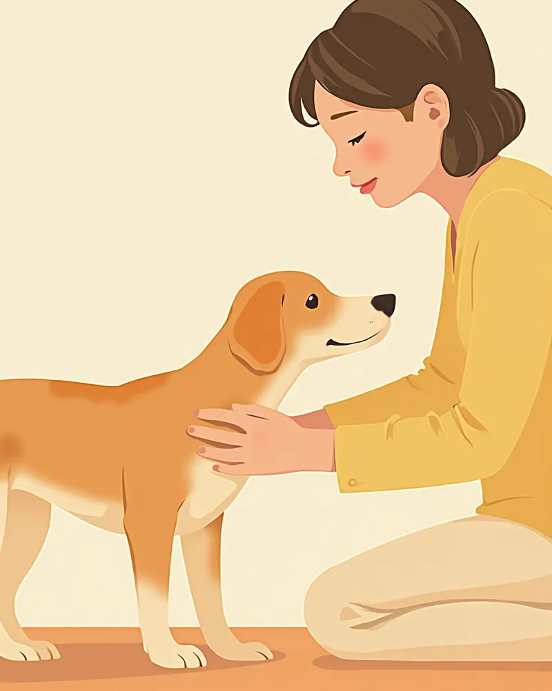 강아지 발바닥을 확인하는 보호자의 손