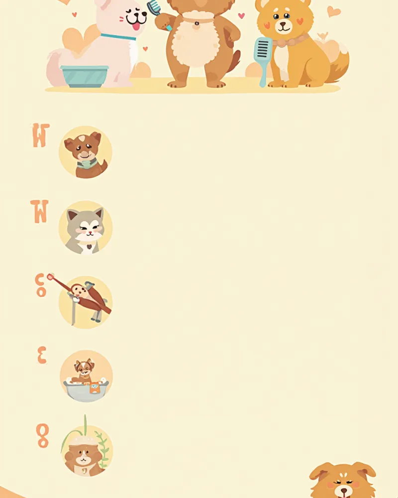 요일별로 나눈 주간 그루밍 루틴 일러스트