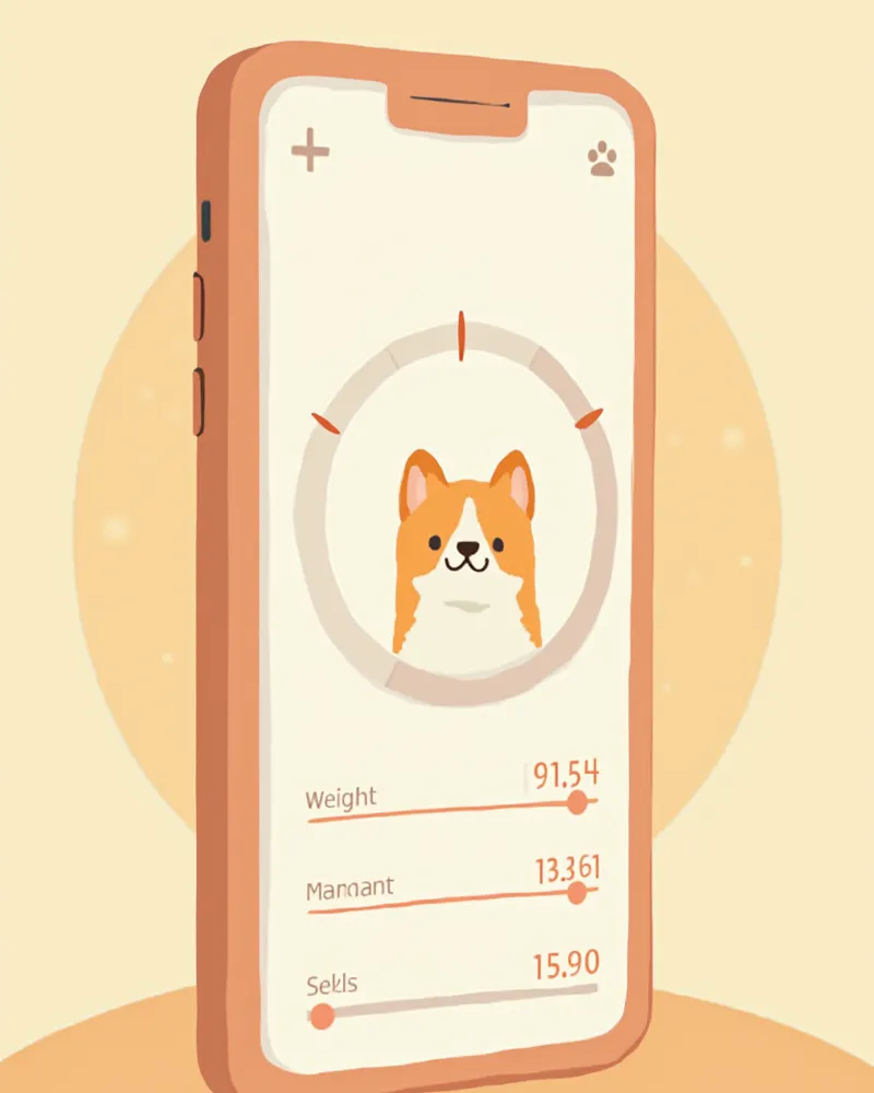 반려동물 체중 기록 앱 화면 예시