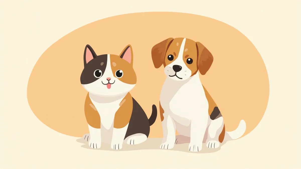 건강한 강아지와 고양이 이미지